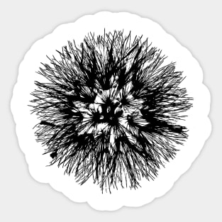 Make A Wish Dandelion Illustration In Black Sticker